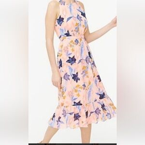 J. Crew Floral Pink and Blue Dress size M